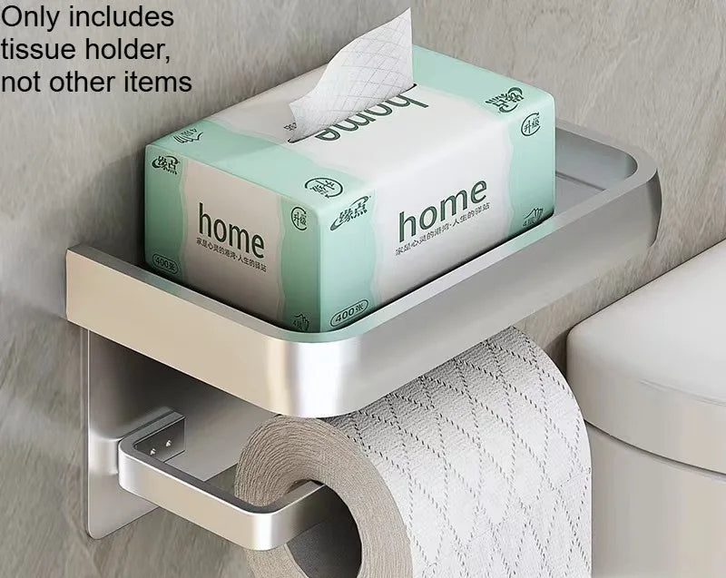 Non-Perforated Bathroom Phone Storage Holder – Anti-Slip & Anti-Fall Roll Paper Rack