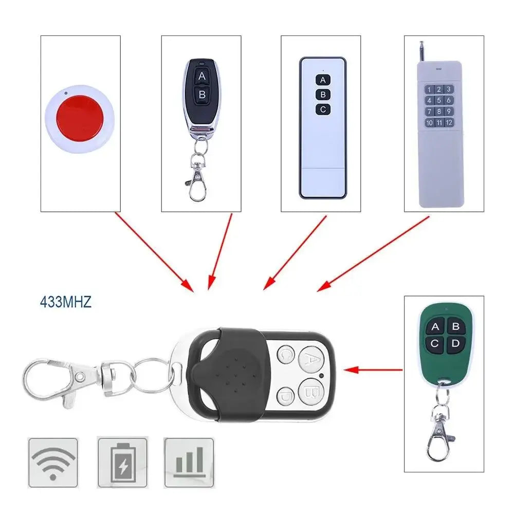 Universal 4-Button Garage Door Opener Remote Control – 433MHz Clone & Rolling Code Duplicator
