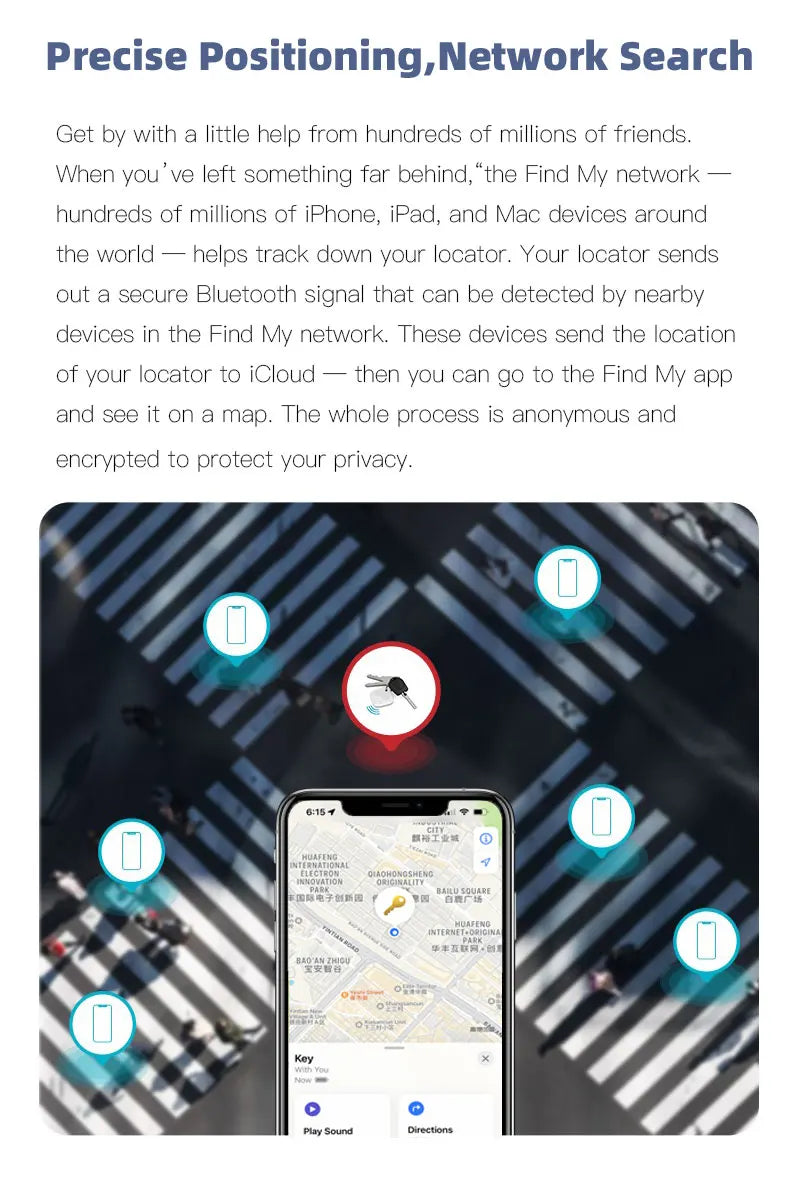 Mini Smart AirTag-Style GPS Anti-Lost Positioning Device – Bluetooth Tracker for Keys & Bags