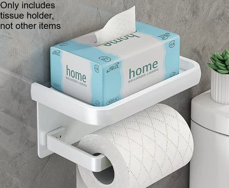 Non-Perforated Bathroom Phone Storage Holder – Anti-Slip & Anti-Fall Roll Paper Rack